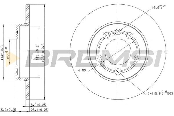 Гальмівний диск BREMSI CD7155S - zapix