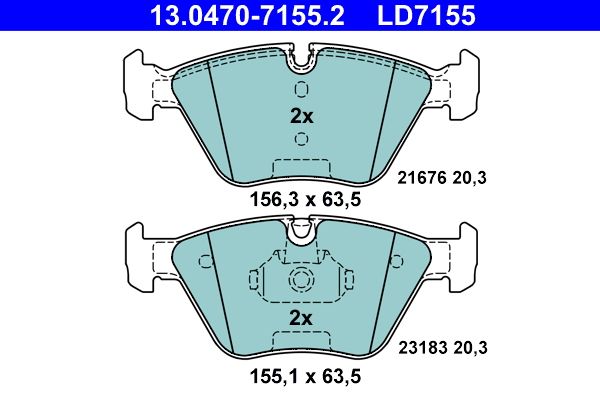 Гальмівні колодки дискові ATE 13047071552 - zapix
