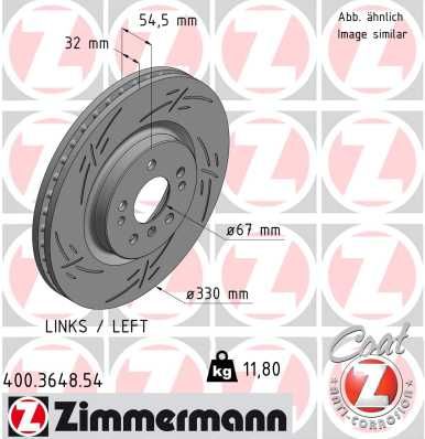 Гальмівний диск ZIMMERMANN 400364854 - zapix