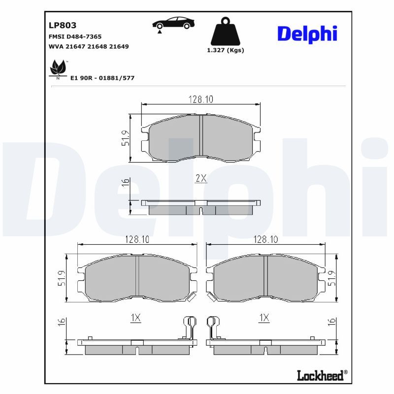 Гальмівні колодки дискові DELPHI LP803 - zapix