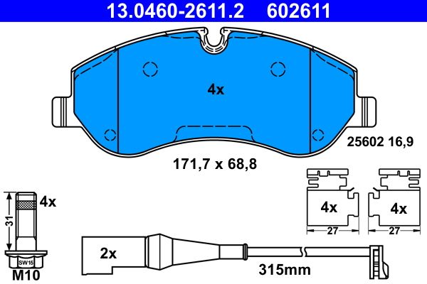 Гальмівні колодки дискові ATE 13046026112 - zapix