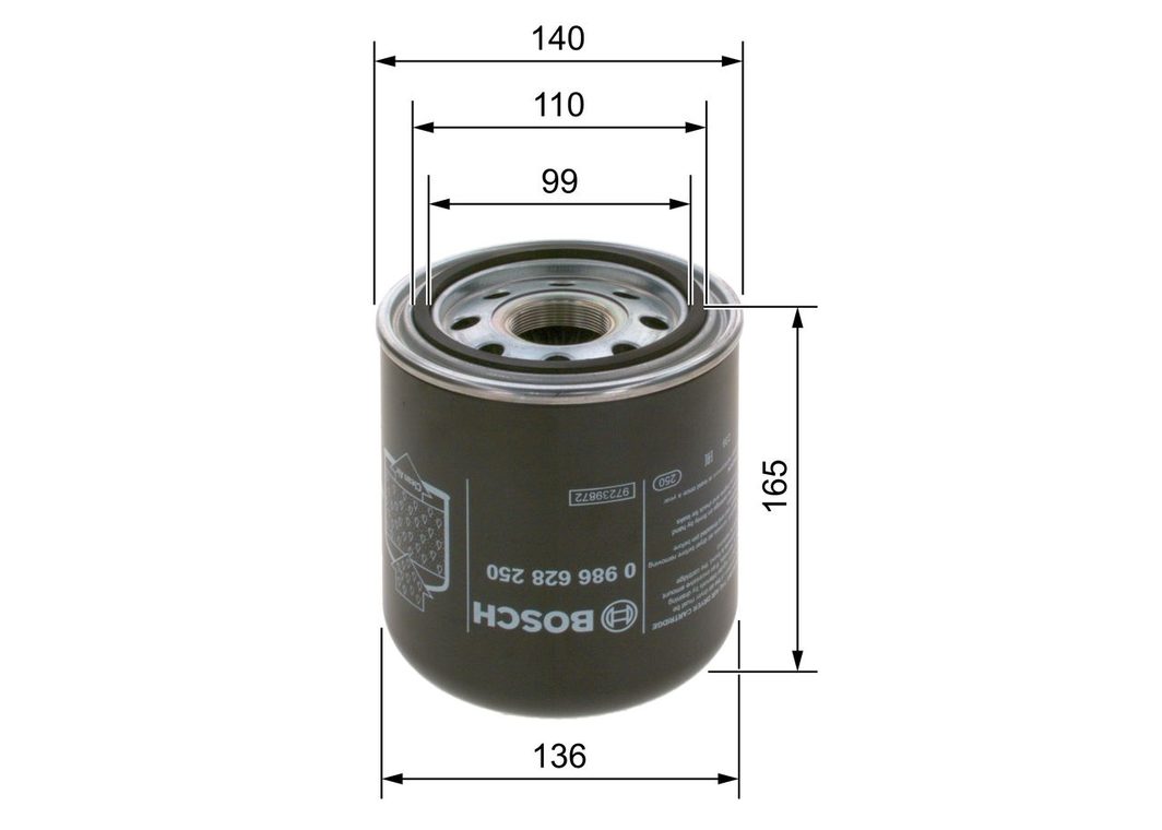 Фільтр осушувача повітря BOSCH 0986628250 - zapix