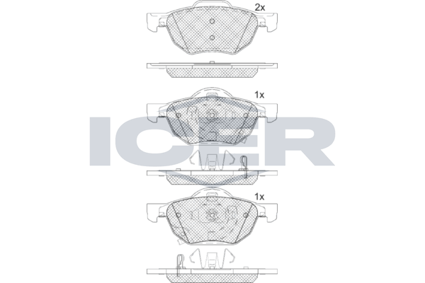 Тормозные колодки дисковые ICER 181695