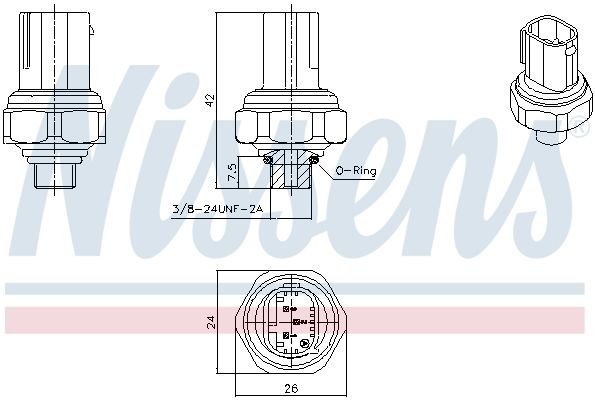Датчик давления кондиционера NISSENS 301070