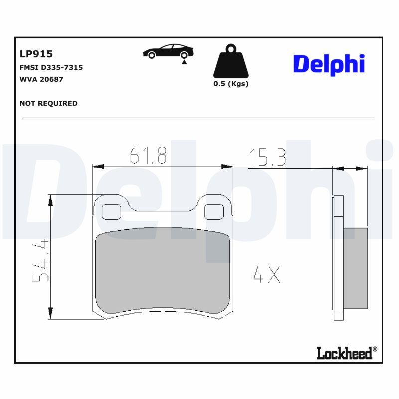 Гальмівні колодки дискові DELPHI LP915 - zapix
