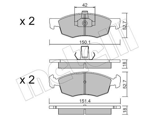 Гальмівні колодки дискові METELLI 2202742 - zapix