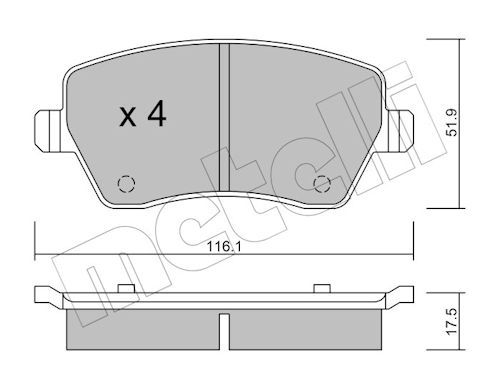 Гальмівні колодки дискові METELLI 2204850 - zapix