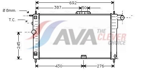 Радіатор охолодження двигуна AVA QUALITY COOLING DWA2001 - zapix