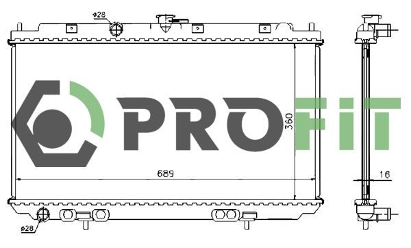 Радіатор охолодження двигуна PROFIT 17400258 - zapix