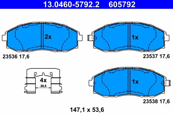Гальмівні колодки дискові ATE 13046057922 - zapix