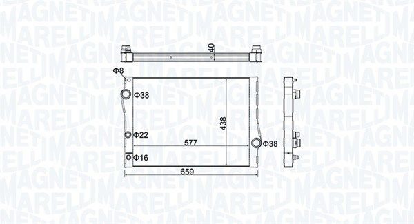 Радіатор охолодження двигуна MAGNETI MARELLI 350213163500 - zapix