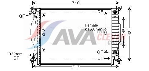 Радіатор охолодження двигуна AVA QUALITY COOLING AI2205 - zapix