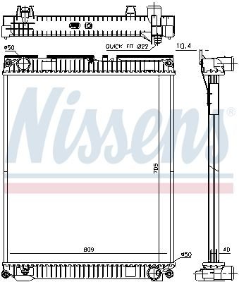 Радіатор охолодження двигуна NISSENS 67227