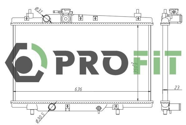 Радіатор охолодження двигуна PROFIT 17400821 - zapix