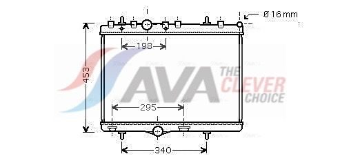 Радіатор охолодження двигуна AVA QUALITY COOLING PEA2255 - zapix