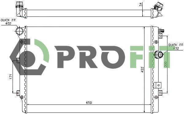 Радіатор охолодження двигуна PROFIT 17400036 - zapix