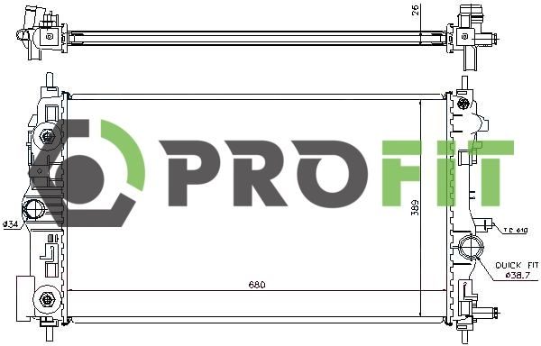 Радіатор охолодження двигуна PROFIT 17400388 - zapix