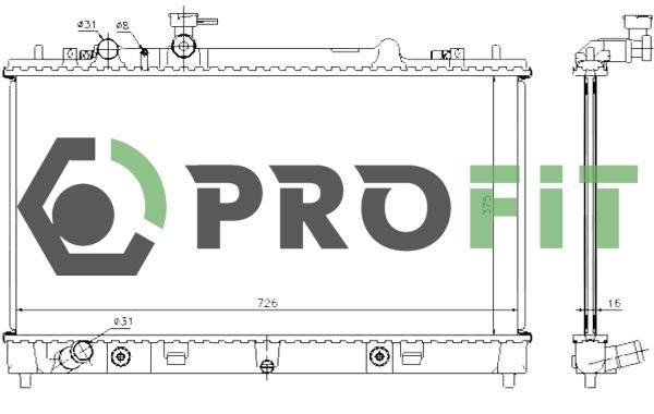 Радіатор охолодження двигуна PROFIT 17400221 - zapix