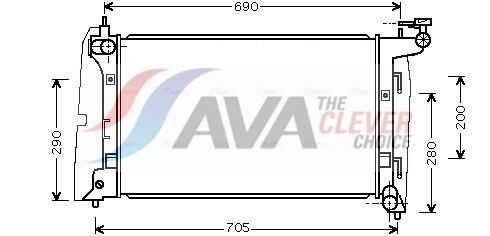 Радіатор охолодження двигуна AVA QUALITY COOLING TOA2290 - zapix