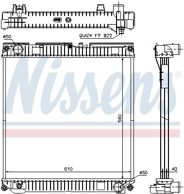 Радіатор охолодження двигуна NISSENS 67224A - zapix