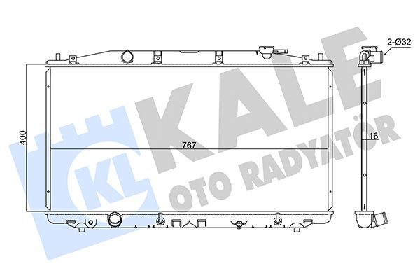 Радіатор охолодження двигуна KALE OTO RADYATÖR 347595 - zapix