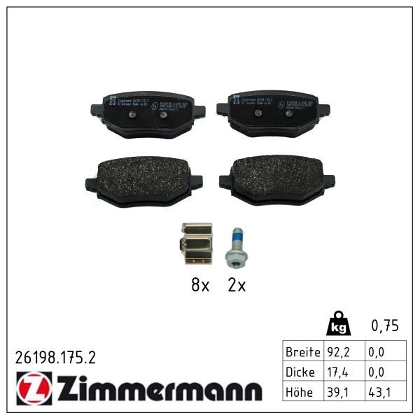 Гальмівні колодки дискові ZIMMERMANN 261981752 - zapix