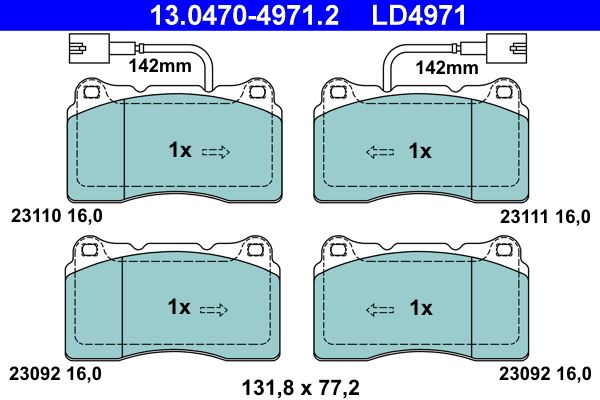 Гальмівні колодки дискові ATE 13047049712 - zapix