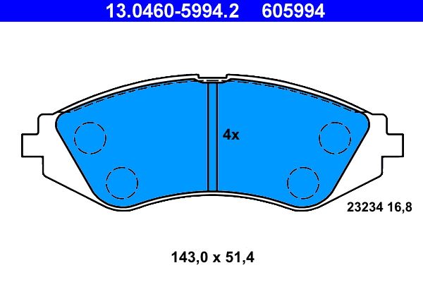 Гальмівні колодки дискові ATE 13046059942 - zapix