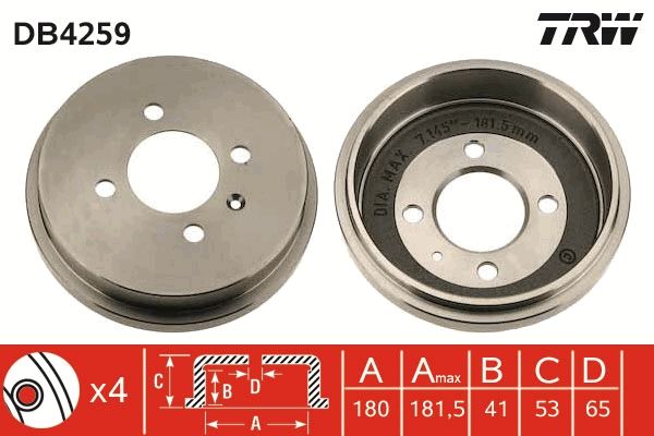 Гальмівний барабан TRW DB4259 - zapix