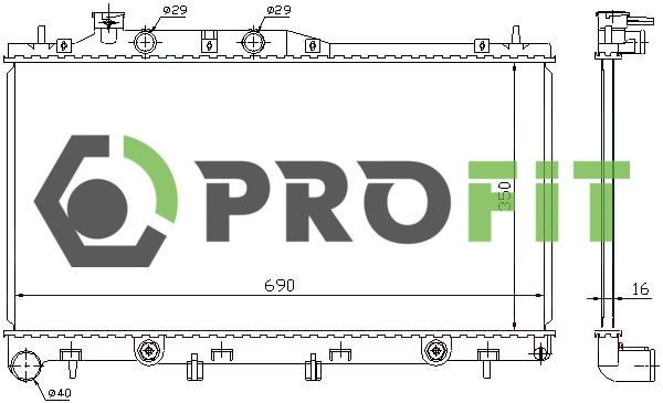 Радіатор охолодження двигуна PROFIT 17400356 - zapix