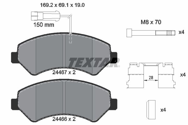 Гальмівні колодки дискові TEXTAR 2446703 - zapix