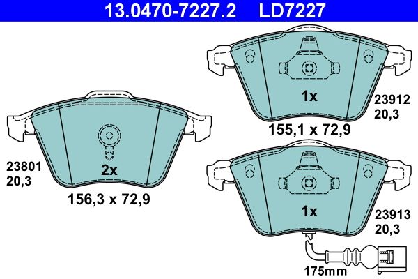 Гальмівні колодки дискові ATE 13047072272 - zapix
