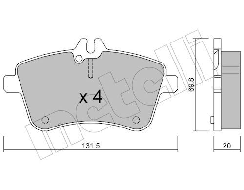 Гальмівні колодки дискові METELLI 2206470 - zapix