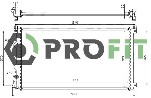 Радіатор охолодження двигуна PROFIT 17400172 - zapix