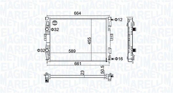 Радіатор охолодження двигуна MAGNETI MARELLI 350213160600 - zapix