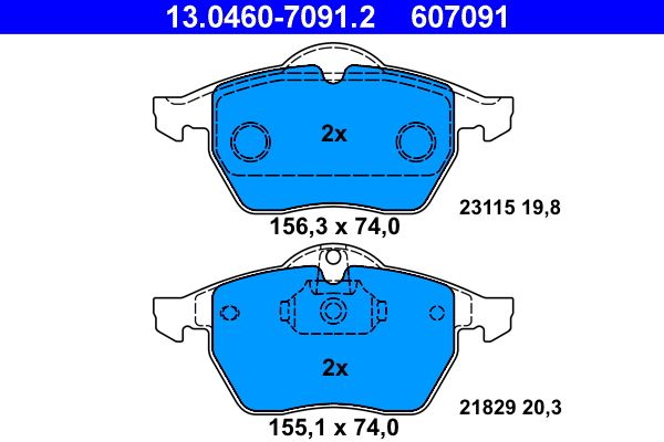 Гальмівні колодки дискові ATE 13046070912 - zapix