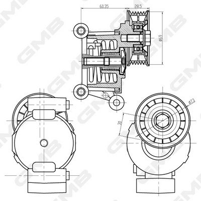 Натяжитель ремня поликлинового GMB GAT32770
