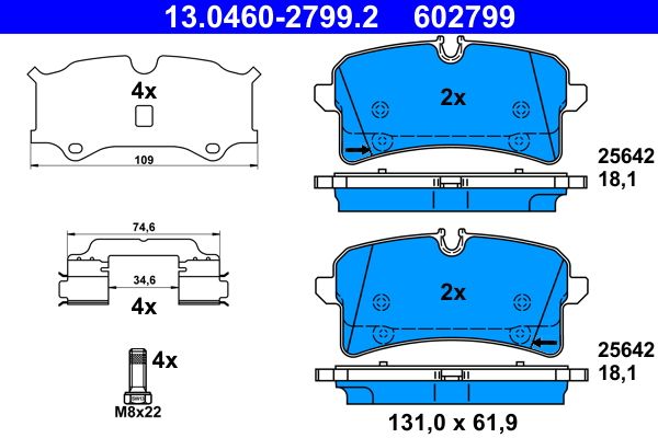 Гальмівні колодки дискові ATE 13046027992 - zapix