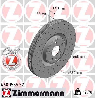 Гальмівний диск ZIMMERMANN 460155552 - zapix