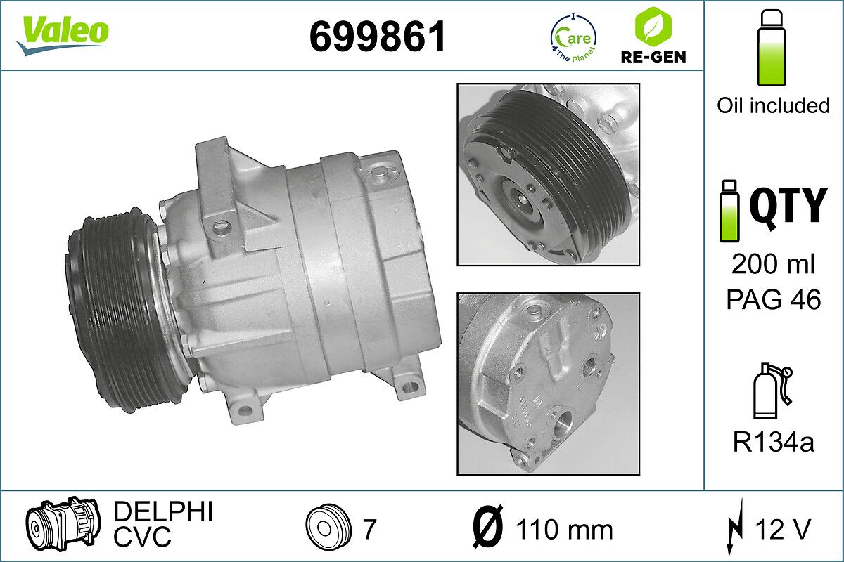Компресор кондиціонера VALEO 699861 - zapix