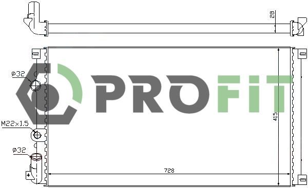 Радіатор охолодження двигуна PROFIT 17400193 - zapix