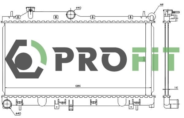 Радіатор охолодження двигуна PROFIT 17400351 - zapix