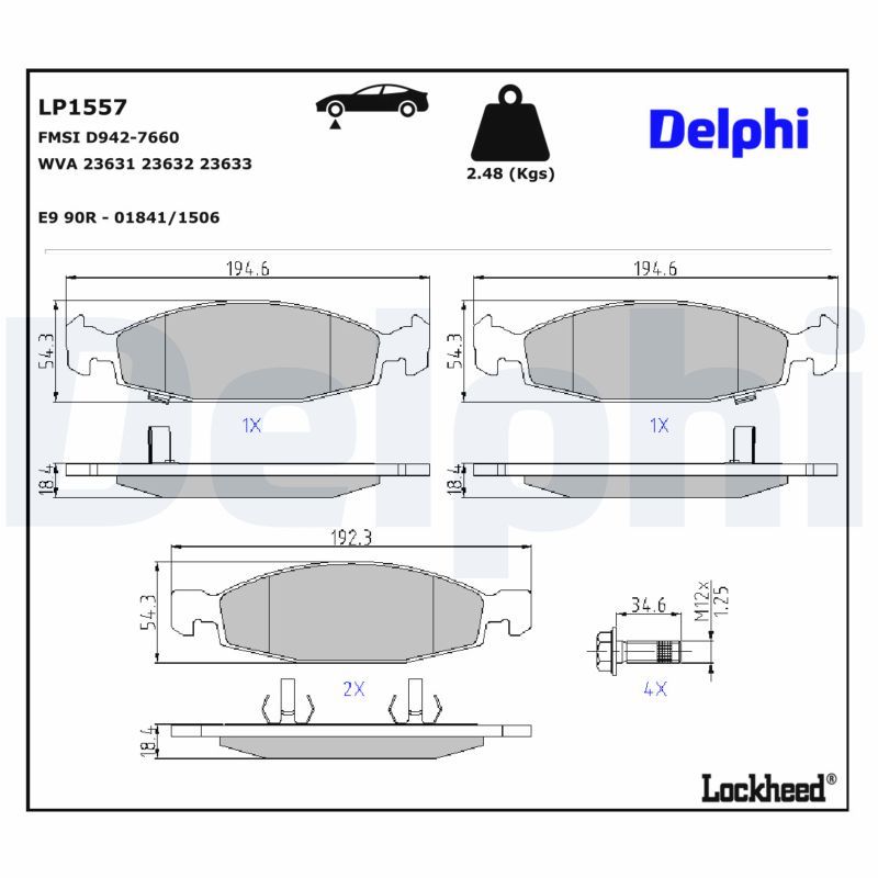 Гальмівні колодки дискові DELPHI LP1557 - zapix