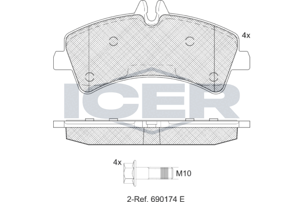 Гальмівні колодки дискові ICER LM1849 - zapix