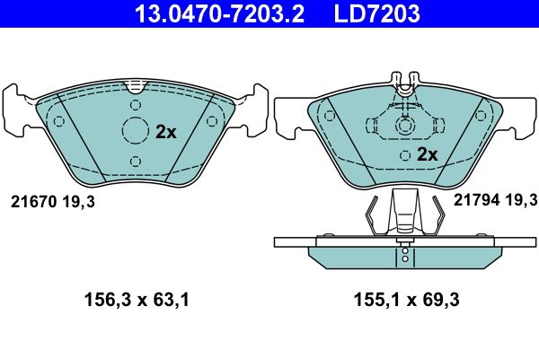 Гальмівні колодки дискові ATE 13047072032 - zapix