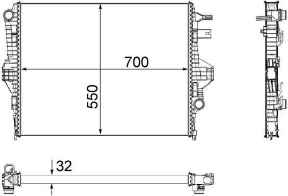 Радіатор охолодження двигуна MAHLE CR1183000P - zapix