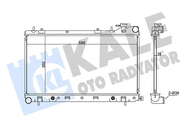 Радіатор охолодження двигуна KALE OTO RADYATÖR 342105 - zapix