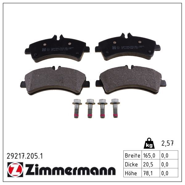 Гальмівні колодки дискові ZIMMERMANN 292172051 - zapix