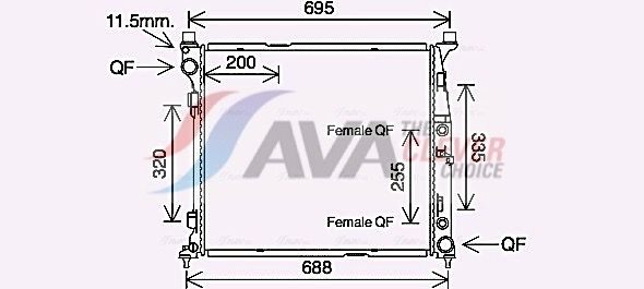 Радіатор охолодження двигуна AVA QUALITY COOLING MS2694 - zapix