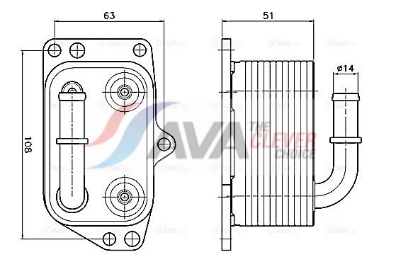 Оливний радіатор двигуна AVA QUALITY COOLING PE3433 - zapix